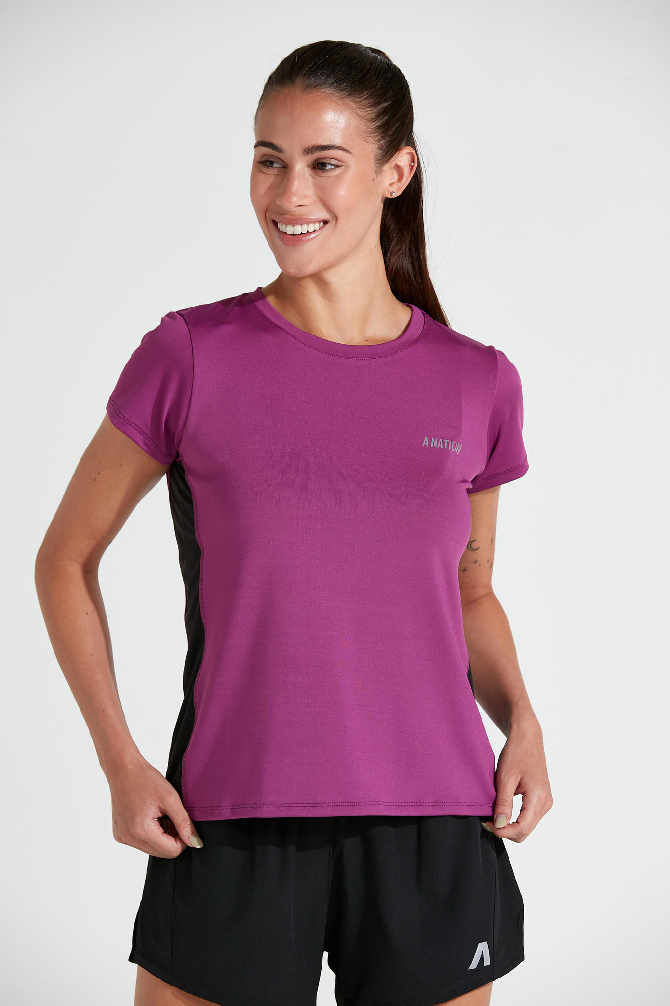 REMERA ANUKIS (W) - FUCHSIA/BLACK