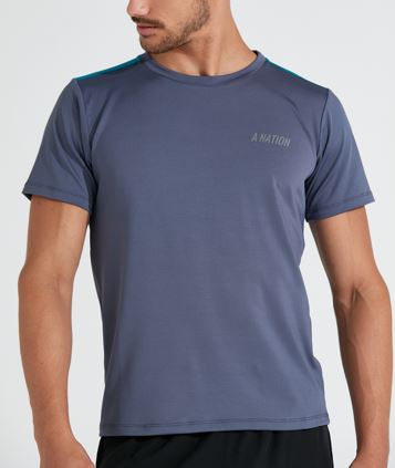 REMERA LUCIUS (M) - DARK GREY/BLUE
